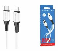 Кабель USB Type-c- Lightning BOROFONE BX79 / 1м / 3 A / усиленная силикагелевая оболочка / черный+белый