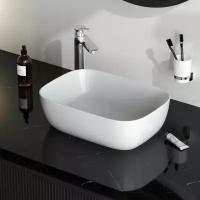 Раковина для ванной AM.PM Func M8FWCC10450WG накладная, 45 см, на столешницу, прямоугольник, фарфор, белый глянец, гарантия 25 лет