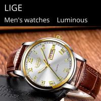 Наручные часы LIGE мужские кварцевые роскошные деловые водонепроницаемые классические LIGE