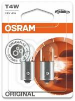 Лампа автомобильная накаливания OSRAM Original 3893-02B T4W 12V 4W BA9s 3200K 2 шт