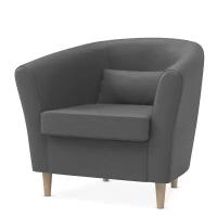 Кресло с декоративной подушкой Pragma Konda, обивка: текстиль, тёмно-серый