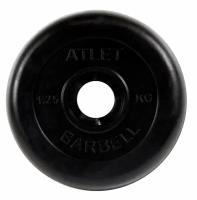 Диск MB Barbell Barbell обрезиненный, черный, диаметр 31 мм, 1.25 кг