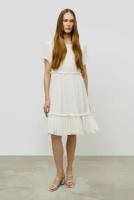 Платье BAON Ярусное платье свободного кроя с коротким рукавом Baon B4523105, размер: M, белый