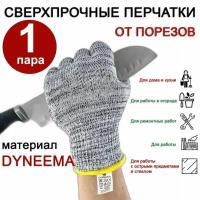Противопорезные перчатки 5 класса защиты от пореза / перчатки для защиты от порезов / dyneema / перчатки дайнема / прочные перчатки