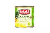 Ананасы Federici отборные кусочками в ананасовом соке 435 г