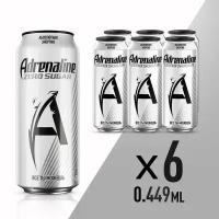 Энергетический напиток Adrenaline Rush Zero Sugar Silver Energy, 0.449 л, 6 шт