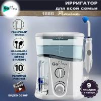 Ирригатор стационарный GoFlow 188G Premium, 9 насадок, Бачок 1000мл, диапазон чистки 210-890 кПа, 10 режимов, премиальная гарантия