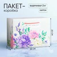 Пакет — коробка подарочный «Хорошего настроения», 28 × 20 × 13 см