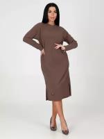 Платье женское больших размеров теплое Гарби коричневый IvCapriz 54