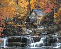 Картина по номерам Природа пейзаж с водяной мельницей