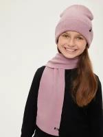 Комплект (шапка и шарф) Hola HG02231641002 пыльный розовый для девочек 56 размер