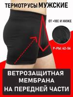 Термотрусы мужские зимние утепленные RAY (MEN) софтшелл, черный 48