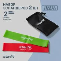 Мини-эспандеры STARFIT ES-206, малиновый/лаймовый, 2 шт