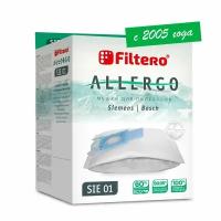 Мешки-пылесборники Filtero SIE 01 Allergo, для пылесосов Bosch, Siemens, 4 штуки, моторный и микрофильтр