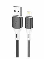 Кабель USB - Lightning BOROFONE BX79 / 1м / 2.4A / усиленная силикагелевая оболочка / черный+белый