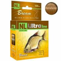 Монофильная леска для рыбалки AQUA NL ULTRA BREAM (Лещ) 100m 0,20mm ( 1 штука )