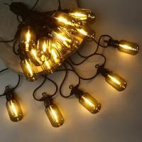 Winter Deco Гирлянда из лампочек Smoky Party Lights 10 м, 20 ламп, теплые белые LED, черный ПВХ, соединяемая, IP44 ECO-020-K-BSWW-A