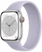 Силиконовый монобраслет для умных часов Apple Watch 42-44-45-49 mm / Сменный браслет (M) для смарт часов Эпл Вотч 1-9, SE, Ultra серии / Lavender gray