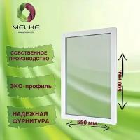 Окно глухое, 500 x 550 профиль Melke 60, 2-х камерный стеклопакет, 3 стекла