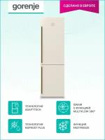 Двухкамерный холодильник Gorenje NRK6202CLI, цвет бежевый