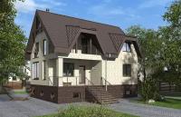 Проект - Одноэтажный дом с подвалом, мансардой, балконом и вторым светом Rg6189