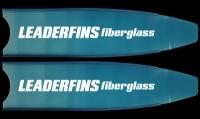 Лопасти Leaderfins Blue Ice (стеклотекстолит) синяя отбортовка, с наклейкой, 20° (soft)