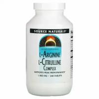 Source Naturals, L-Arginine L-Citrulline Complex, 1,000 mg, 240 Tablets