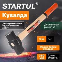 Кувалда 3 кг с деревянной рукояткой STARTUL 