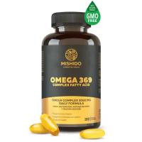 Омега 3-6-9, 369 180 капсул MISHIDO БАДы Omega 3 6 9 рыбий жир, масло авокадо льняное витамины для иммунитета, кожи ногтей от выпадения волос взрослых