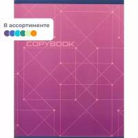 Attache Тетрадь общая Alpha A5, клетка, линейка, 96 л., 1 шт., фиолетовый/красный