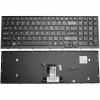 Клавиатура для ноутбука Sony Vaio VPC-EB18EC/WI черная с черной рамкой