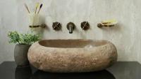 Гранитная раковина для ванной Sheerdecor Piedra 00504511431 из серого речного камня гранита