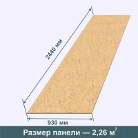 Пробковая Стеновая Панель из Пробки и МДФ RashDecor Маэстро, 2440х930х6 мм, 3 штуки в упаковке