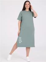 Платье - футболка женское длинное оверсайз Апрель 1ЖПК4279804/1190/2027/*/2397/*/*/* зеленый,серый,белый 120-164