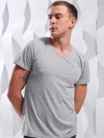 Мужская футболка с v-вырезом серая меланжевая DonDon 502-01_06 XXL (52-54)