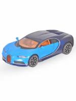 Машина металлическая MX 05692 Bugatti Chiron свет и звук синий 1:32