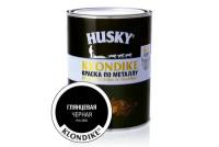 Краска алкидная HUSKY Klondike по металлу гладкая влагостойкая моющаяся матовая Черный RAL 9005 1.11 кг