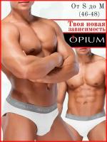 Мужские трусы слипы белые Opium R14T M (48)