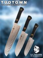 Набор кухонных ножей Сантоку 3 пр. Серия 12, Сталь VG-10/AUS8 + силиконовая прихватка-коврик для кухни!