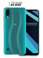 Силиконовый чехол для ZTE Blade A5 (2020), ZTE Blade A51 Lite (ЗТЕ Блейд А5, А51 Лайт) тонкий, защита блока камер, ROSCO прозрачный