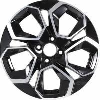 Диски автомобильные KDW KD1620 R16x6.5 4x100 ET45 CB60.1 Black_Front_Polished