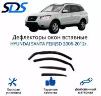 Дефлекторы окон (ветровики) вставные 4шт. для HYUNDAI SANTA FE(II)5D 2006-2012г