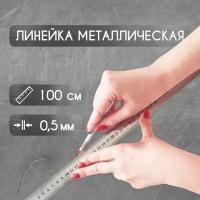 Линейка металлическая 100 см 