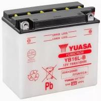 Аккумулятор для мотоцикла и скутера Yuasa YuMicron 19 А/ч 215 А обр. пол. с/зар. с эл. YB16L-B (175x100x155)