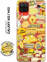 Силиконовый чехол Hippie Stickers на Samsung Galaxy A12 / M12 / Самсунг А12 / М12