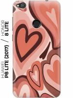 Силиконовый чехол Нарисованные сердечки на Honor 8 Lite / Huawei P8 Lite (2017) / Хонор 8 Лайт / Хуавей Р8 Лайт 2017