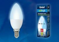 Светодиодная лампа свеча Белый дневной 6W UL-00002374 LED-C37-6W/NW/E14/FR/MB PLM11WH Диммируемая Multibright