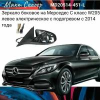 W205 '14- зеркало ЛЕВ электр С подогрев автоскладыв подсвет памятью сигнал слепых ЗОН УК. повор (aspherical) (Тайвань)