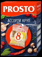 Ассорти круп PROSTO (гречка, пшено, пшеничка, перловка) в варочных пакетиках, 8 порций, 500 г