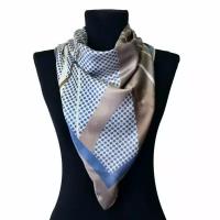 Платок Roby Foulards,90х90 см, голубой